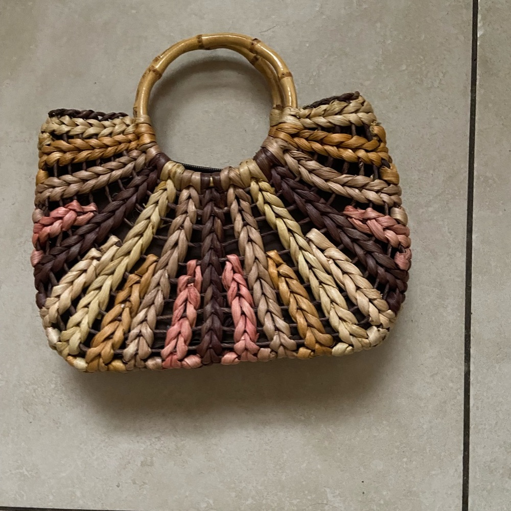 Multicolor straw handbag. - Picture 3 of 6